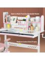 Adjustable Kids Desk with Hutch and Drawers, 40