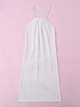 Teen Girl Hollow Out Spaghetti Strap Mesh Cover Up Dress