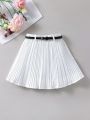 SHEIN Kids EVRYDAY Girls' (Little) White Pleated Skirt