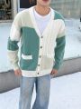 Manfinity Men'S Colorblock Long Sleeve Cardigan