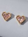 Heart Design Stud Earrings