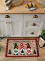 SHEIN Christmas Cartoon Dwarf Pattern Decorative Rug