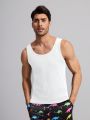 SHEIN Men Solid Ribbed Knit Lounge Top