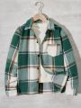 SHEIN Kids EVRYDAY Boys' (big) Plaid College Style Long Sleeve Jacket