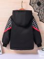 Toddler Boys' Hooded Spider Design Warm Padded Jacket