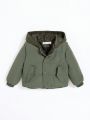 SHEIN Baby Boy Colorblock Hooded Jacket & Vest Coat