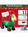 Gymax 4FT Long Christmas Inflatable Dachshund Dog Holiday Decoration w/ LED Lights