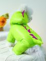 1pc Pet Clothes Autumn And Winter Warm Winter Coat Plus Velvet Thickened Dinosaur Coat-fluorescent Green Pet Jumpsuit