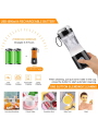 Portable Blender 380ml/13Oz for Shakes and Smoothies,Type-C USB Rechargeable Personal Blender with 6 3D Blades for Strong Blending Power,  with Cleaning Brush/Straws for Travel, Office and Sports(BLACK)