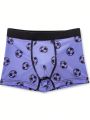 5pcs Football Printed Seamless Boxer Briefs For Tween Boys