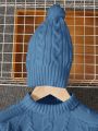 SHEIN Toddler Boys' Long Sleeve Round Neck Sweater With Drop Shoulder + Hat