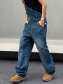 Manfinity Hypemode Men's Loose Fit Denim Overalls With Pockets