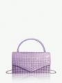 SHEIN SXY Rhinestone Decor Flap Evening Bag