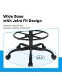 SUPERJARE Drafting Chair with Back, Adjustable Foot Rest Rolling Stool, Thick Seat Cushion for Home