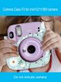 Protective Camera Case for Fujifilm Instax Mini 12/11/9/8/8+ Instant Camera, Premium Vegan Leather Bag Cover Printer Case Gift Outdoor Blue Flower