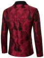 Manfinity Men's Elegant Red Printed Suit