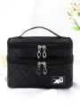 Ronwaystd Double Layer Portable Cosmetic & Storage Bag With Large Capacity, Convenient For Travel And Home Use