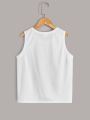 SHEIN Teen Boys' Casual Comfortable Solid Color Tank Top