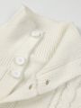 Men's Solid Stand Collar Cardigan With Front Button Closure