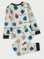 Little Boys' Cartoon Letter Print Homewear Set