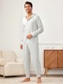 Men'S Hooded Long Sleeve Jumpsuit Home Clothes