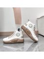Korean Style Women's High-top Thick Platform Casual Shoes With Breathable, Odor-control And Chic Design