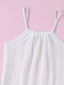 Teen Girl Hollow Out Spaghetti Strap Mesh Cover Up Dress
