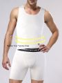 Men'S Shapewear Set Including Waist Trimmer & Long Leg Boxer Briefs With Letter Printed Band
