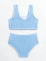 Baby Swimsuit Unisex Style Two Piece Swimwear, Made With Soft Textured Ribbing Fabric