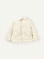 Cozy Cub Baby Boy Borg Collar Flap Detail Quilted Coat Without Sweater