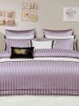3pcs Stripe Print Bedding Set, 1 Duvet Cover & 2 Pillowcases (core Not Included), Soft And Skin-friendly Polyester Fiber Bed Cover Set For Daily Use