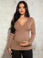 SHEIN Maternity Striped Long Sleeve T-Shirt