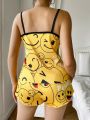 Women's Cartoon Printed Camisole Pajama Set