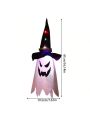 1pc Standard Witch Ghost String Lights, Halloween Decoration Led Colored Lights, Halloween Ghost Festival Dress Up, Halloween Decorations Colored Flashing Lights With Stars, Witch And Ghost Light String For Halloween Decoration