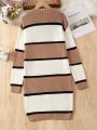 Teenage Girls' Color Block Stripe Sweater Dress