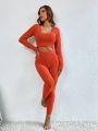 SHEIN Essnce Women's Solid Color Sweater Two Piece Set