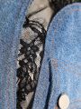 LOVING U Contrast Lace Colorblock Denim Jacket