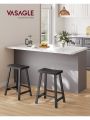 VASAGLE Bar Stools, Set of 2 Bar Chairs, Kitchen Breakfast Bar Stools with Footrest, 23.6 Inches High, Industrial in Living Room, Party Room, Black