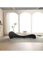 OSQI Yoga Chaise Lounge Collection for Stretching & Relaxation Modern Faux Leather Curved Sofa, Modern Faux Leather Curved Sofa, Living Room Bedroom Accent