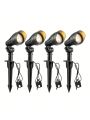 EDISHINE 3.2W Low Voltage LED Landscape Lights with 35° Beam Angle, 240LM 3000K Outdoor Landscape Lighting, CRI 80, Waterproof Led Landscape Lights for Trees, Yard, Garden, ETL Listed, 4 Pack