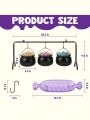 JOYIN 3 Witches Cauldron Serving Bowls, 2 Purple Candy Discs, a Black Metal Shelf with 3 Hooks, 6 PCS Halloween Party Decoration Set Black Plastic Candy Bucket Cauldron Bowls, for Halloween Outdoor and Indoor Decor