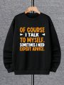 Men's Round Neck Letter Printed Sweatshirt