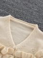 Little Girl'S Ruffled Button-Up Cardigan