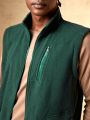 In My Nature Men's Solid Color Zipper Closure Outdoor Vest Jacket