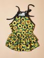 PETSIN Sunflower Pattern Pet Dress With Straps