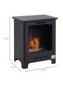 HOMCOM Freestanding Ethanol Fireplace Stove, Burns up to 3 Hours, Black