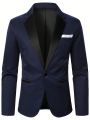 Manfinity Men's Single Breasted Notched Lapel Suit Jacket And Pants Set (shirt Not Included)
