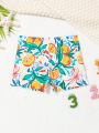 Baby Boys' Plant And Fruit Pattern Printed Swimwear Shorts