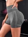 Yoga Futuristic Tummy Control Scrunch Butt Sports Shorts