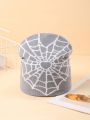 Rat Studio Y2k Fashion Heart Shaped Spider Web Pattern Men's Knitted Hat